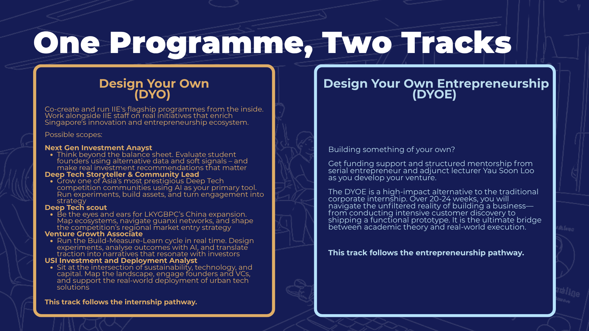 One Programme, Two Tracks