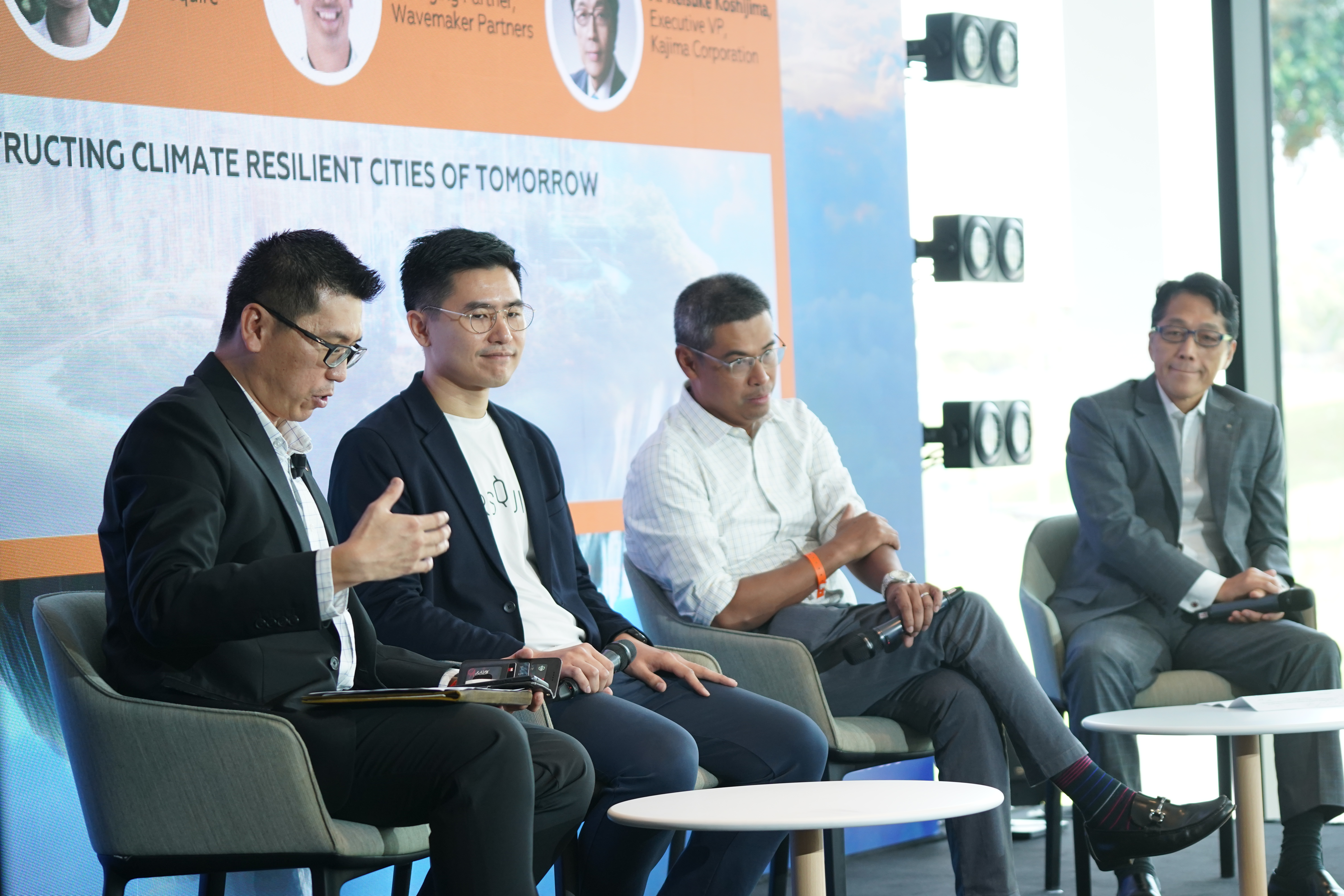Startup founders delivering their pitch presentations to the judging panel during competition day